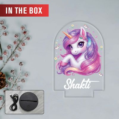 Personalized Unicorn UV Print 3D Night Light – 7 Color Changing LED Acrylic Lamp